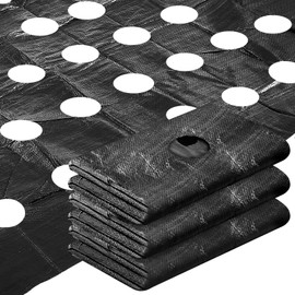 Vincreem 3 Pcs 26 x 6.5 ft Garden Weed Barrier Landscape with Planting Holes Fabric Heavy Duty Weed Barrier Fabric Mat, Gardening Weed Cover Mat for Outdoor Garden Greenhouse Planting, Orchard