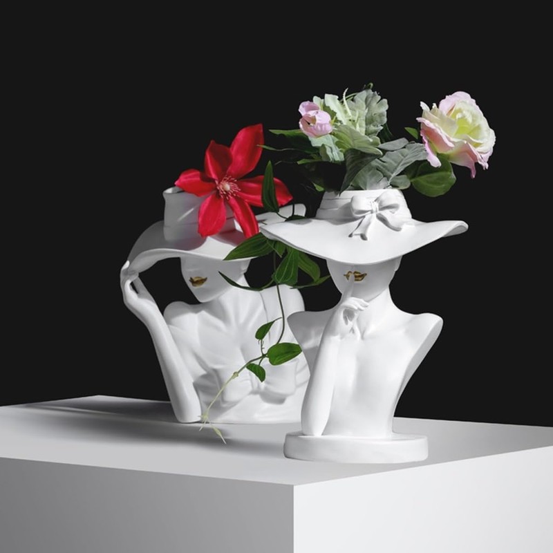 Table Centerpiece Vases, Simple and Modern Goddess Vase Ornaments, Ceramic