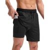 BALEAF Swim Shorts Men Rash Guard Swimming Trunks with Zip