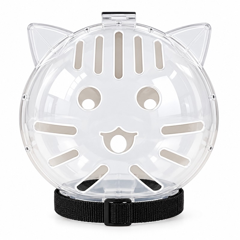 Breathable Cat Grooming Muzzle for Nail Trimming – Clear Anti-Bite