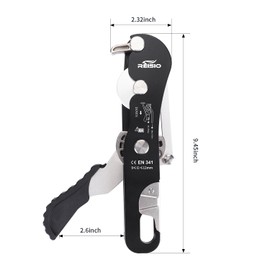 Climbing Stop Descender for 9-12mm,Self-Braking Self Locking Belay Device Rescue Equipment Hand Controls with Mountain Climbing Cave Rappelling Aerial Work Rescue Activities (Black)