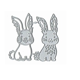 2 x Easter Bunny Metal Cutting Dies for Card Making, Easter Bunny, Card Cutting Dies Stencils DIY Scrapbooking Album Decorative Embossing Paper Card Embossing Craft