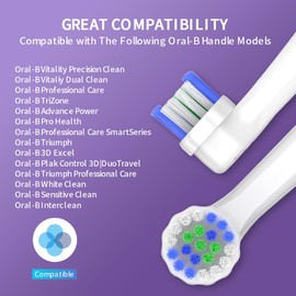 AodoT Replacement Toothbrush Heads for Oral - B Braun - 8 Pack Professional Electric Toothbrush Heads - Precision Clean Brush Heads Refill Compatible with Oral - B 7000/Pro 1000/9600/5000/3000/8000