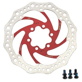 Yongness Bicycle Brake Disc 140mm 160mm 180mm 203mm Bicycle Disc Brake Disc with 6 Screws Suitable for Road Bikes Mountain Bike BMX MTB (Red 180mm)