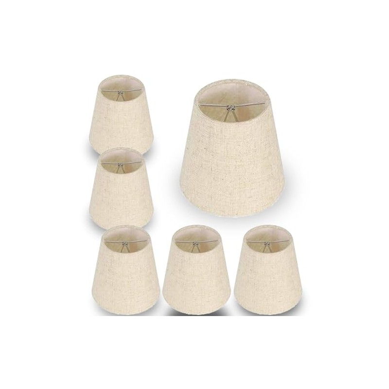 Clip on Lamp Shade 5.2 INCH, Mini Beige Fabric Lampshade