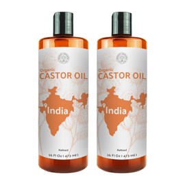 Nature Packaged Organic Castor Oil - Castor Oil Direct from India - Castor Oil for Face - Castor Oil Organic - Cold Pressed Organic Castor Oil - Castor Oil Cold Pressed Hexane Free (16 oz 2pack)