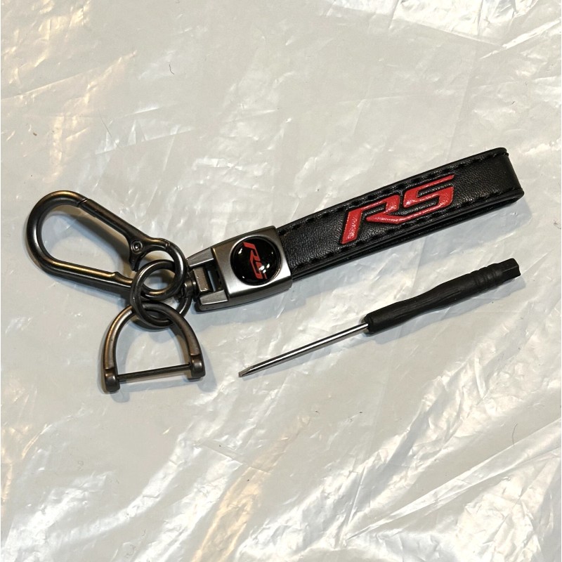 Genuine Leather Car Keychain for Chevy Camaro RS Key Ring