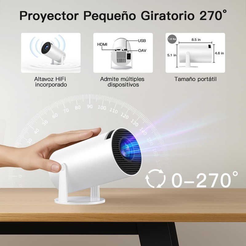 Proyector 4k, Mini Proyector Portatil con Android, Proyectores Inteligente 200