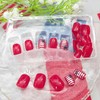 24Pcs 4th of July Press on Nails Short Square False