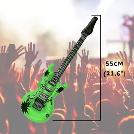 Neon Inflatable Guitar 1pk 55cm, Blow Up Guitar, Toys Fancy Dress Accessories, Hen Parties, Pool Parties, Photo Booth, Party Bag Fillers, Fun for Everyone, Reusable (Neon Inflatable Guitar 55cm, 1)