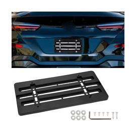 TSUGAMI Car Front License Plate Bracket, Vehicle Bumper Frame Tag Holder with Screws ＆ Wrench Kit, Automotive Exterior Protection Accessories, Universal for Trailer, Truck, SUV