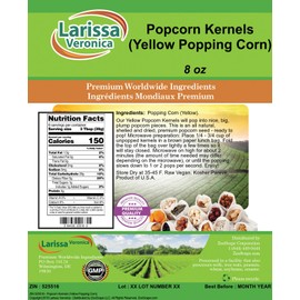 Popcorn Kernels (Yellow Popping Corn) (8 oz, ZIN: 525516)