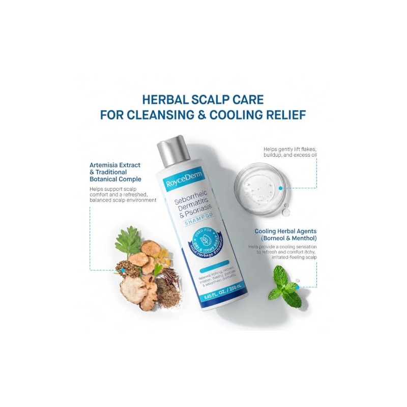 Roycederm Seborrheic Scalp Care Shampoo and Conditioner Set, Gentle Cleansing