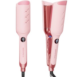 Wavytalk Power Wave, Waflera Para Cabello, Ondulador De Cabello | Diseño de Ventilación para Reducir los Daños, Reduce el Encrespamiento, Ondulador sin Esfuerzo, Voltaje Universal, Rosa