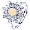 Natural Opal Adjustable Cluster Ring, Razzberry Custom Gemstone Designs, 925