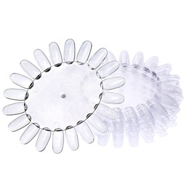False Nail Flower Wheel For 18 Color Card Display Board Template Sunflower Shaped Nails Art Tools Pack of 10 (Clear)