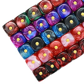 50 Pack D6 Game Dice Set with Pouch â 16mm Two Color 6 Sided Dice, Perfect Table Games Dice for Tenzi, Yahtzee, DND MTG RPG War Games by YOUSHARES