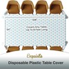 Exquisite Light Blue Polka Dot Tablecloth Plastic 6-Pack Disposable Rectangle