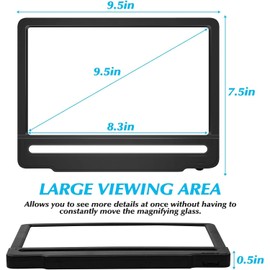 Book Page Magnifier with 46 Ultra-Bright Dimmable LEDs Light Handheld Magnifier to Relieve Eye Perfect for Low Eyesight People and Seniors