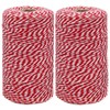 400M Butchers Twine, Red and White String Durable Cotton Bakers