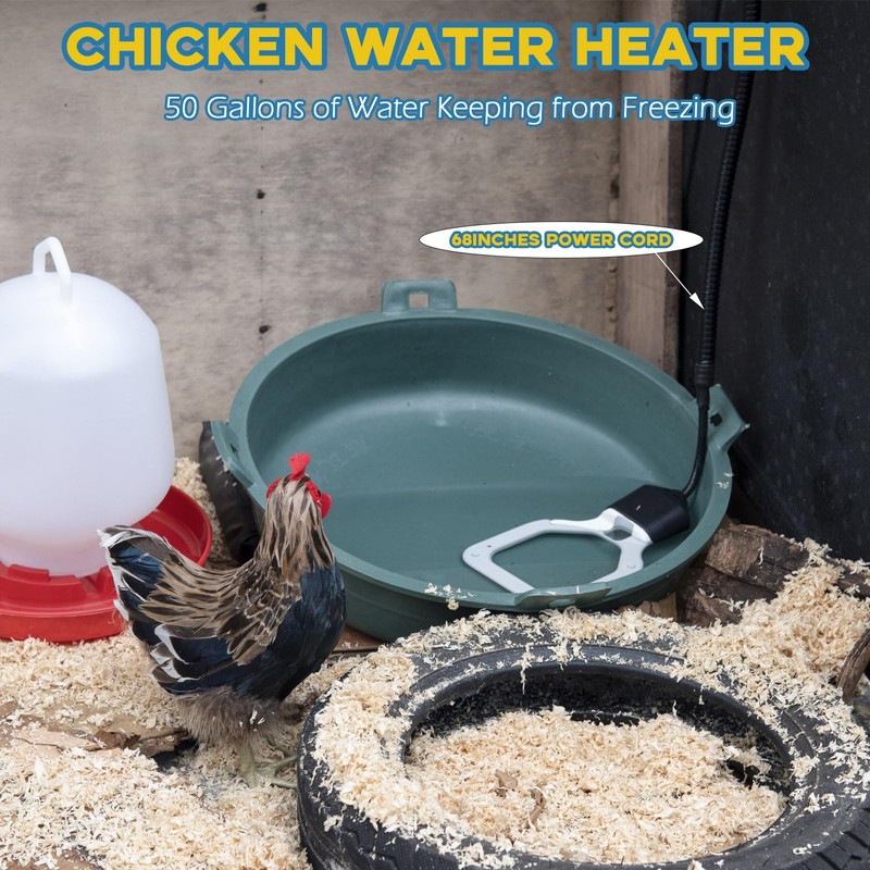 Magoog 500W Chicken Water Heater, 50Gal Chicken Water Deicer for