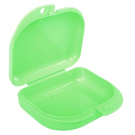 Orthodontic Retainer Case Dental Mouthguard Container with Vent Holes, Denture Holder Box Clear Aligner Case Slim for Household|Travel|Office, Spring