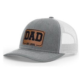 Richardson Dad Est 2025 Hat: Perfect First for New Father, Gifts from Wife, First Time Dad Hat (US, Alpha, One Size, Heather Grey/Light Grey)