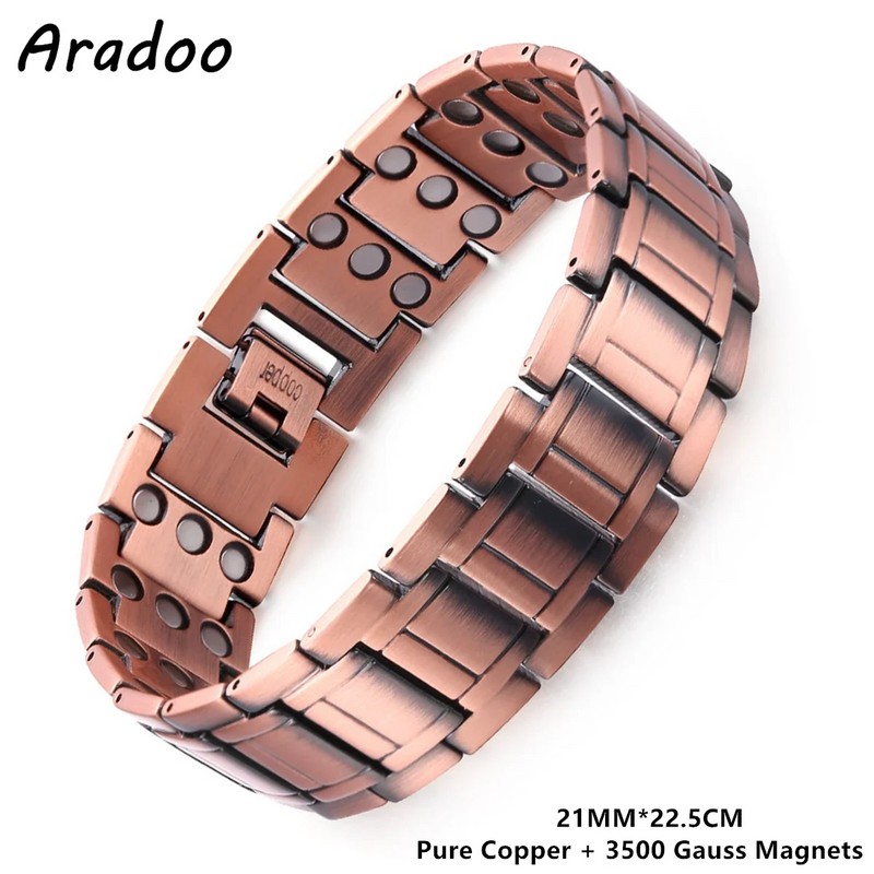 Men’s Copper Magnetic Bracelet for Style – Adjustable Link Jewelry