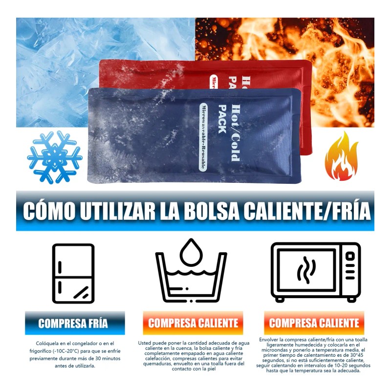 Compresa De Gel Frío Calor De 4 Piezas Terapia Reutilizable