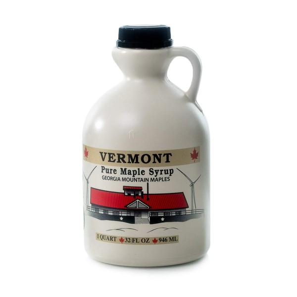 Georgia Mountain Maples of Vermont, Organic Maple Syrup, Amber Color Rich Taste, 32 Ounce