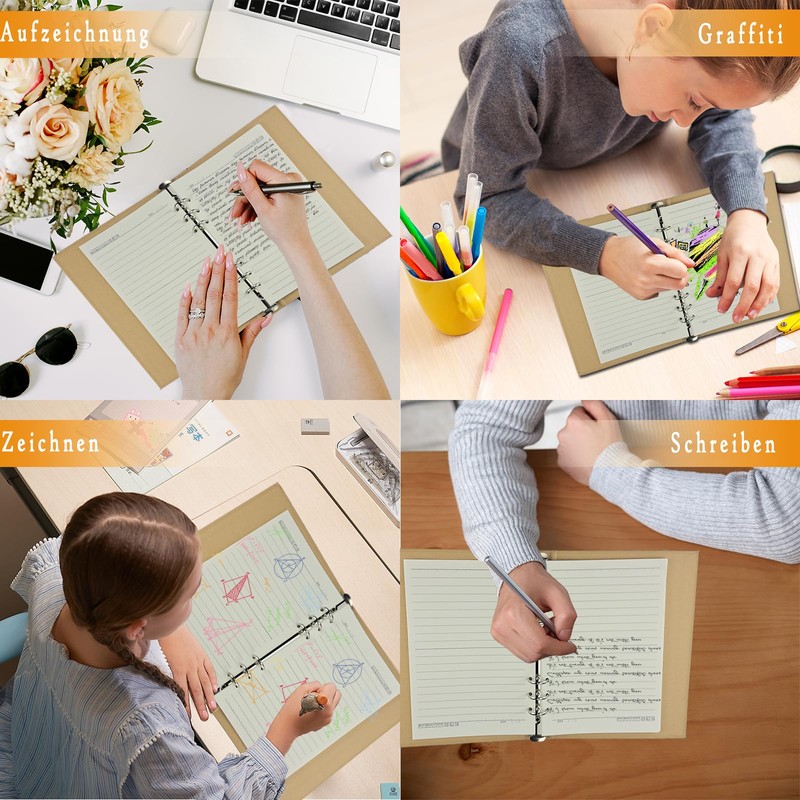 YFLeomry 180 Sheets A5 Line Paper 3 Packs Ring Binder