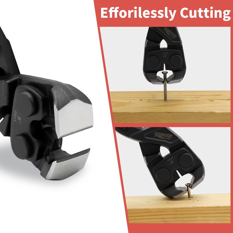 HOUSERAN 8 Inch End Cutting Pliers, Heavy Duty Nail Puller