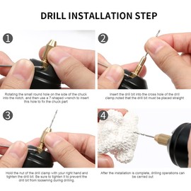 Electric Hand Drill, DC 5V Mini Drill, Portable USB Hand Drill with 3 Piece Bits for Jewellery Making