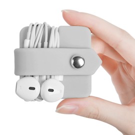 ELFRhino Silicone Earphone Organizer Earphone Wrap Winder Headphone Cord Organizer Wrap Winder Manager/Cable Winder(Gray, 1 Piece)