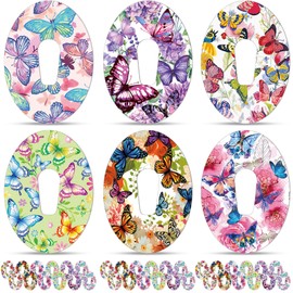 FuWeave 36 Pack Adhesive Patch for G6 Sensor with Fresh Butterfly Design CGM Patches Waterproof CGM Covers Sweatproof Colored Sensor Glucose Monitor Protection Cover Split Backing CGM Tape