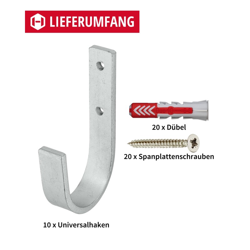 Gedotec Wall Bracket – Universal Hooks Galvanised Steel | Pack