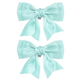 PATIKIL Women Bow Shoe Clips, 2 Pcs Satin Elegant Detachable Bowknot Shoe Clips, Cute Embellishment Shoe Buckle for Decoration Wedding Party, Bright Blue