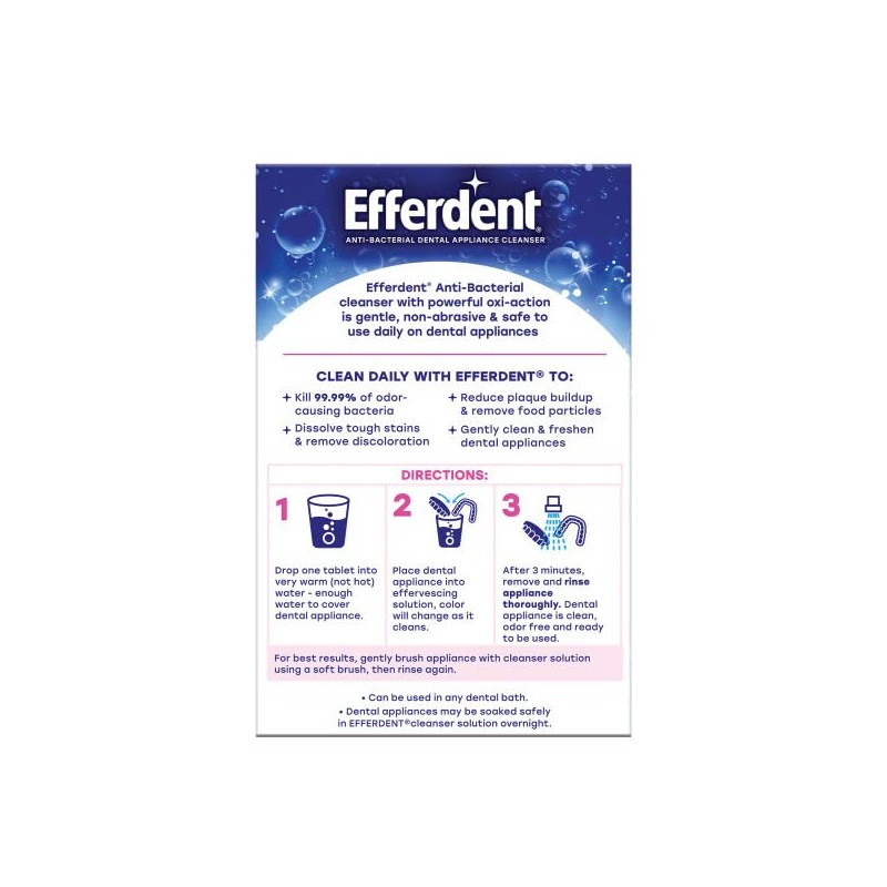 Efferdent Original Anti-Bacterial Denture Cleanser Tablets 126 ea (Pack of