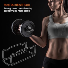 QWORK® 1 x dumbbell stand, dumbbell rack, barbell stand, dumbbell holder, 30 x 11 x 10 cm, black