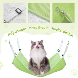 YYXISM 2 Pack Cat Hammock for Cage,Adjustable Breathable Durable Space-Saving Cozy Mesh Pet Hanging Bed Swing for Cats,Ferret,Puppy,Rabbits,Small Animals Green M