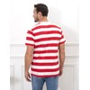 COSAVOROCK Men's Wide Striped Cotton Short Sleeve T-Shirts Crew Neck