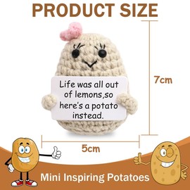 VEghee Creative Pocket Hug Life Was All Out, Knitted Wool Potato Doll, Best Gift Boyfriend and Girlfriend Gifts, Sick, Birthday Gift Party, Christmas Decoration Gift (White)