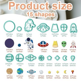 beinkmake 15Pcs Space Polymer Clay Cutters Cosmic Clay Earrings Cutters Astronauts Polymer Jewelry Cutter for Earrings Making Birthday Party DIY Supplies
