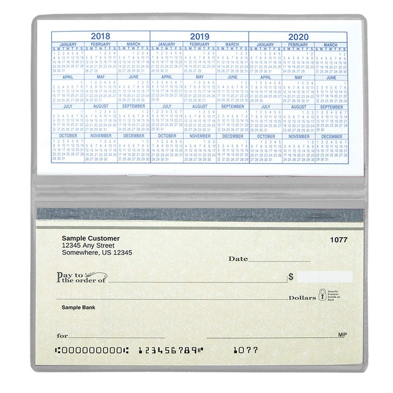 CAROUSELCHECKS Grey Vinyl Checkbook Cover, Top Tear Personal Vinyl Checkbook