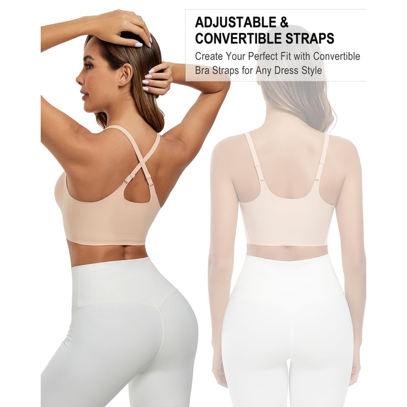 Comfortable Seamless Wireless Bra Cross Back Pull on Bras V