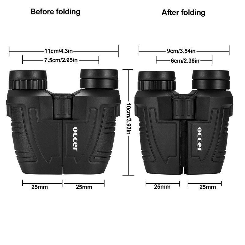 Occer 12x25 Compact Kids Binoculars with Low Light Night Vision,Folding