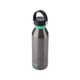 BUILT 18 fl oz Double-Walled Stainless Steel Standard Mouth Cascade Bottle, Threaded Handle Lid Spill-resistant Travel Cup with Rubber Grip Keep Drinks Cold Hot for Home Travel