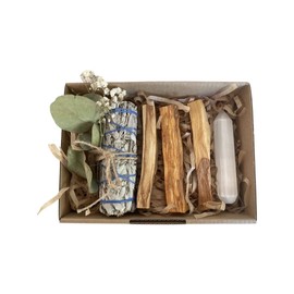 Pangolin House Gift Set Cleansing Kit sage Smudge Sticks Palo Santo Wood & Selenite Healing Crystal. Peace and Calm Provides Clarity Clears Blocked Energy Helps Access Your Intuition