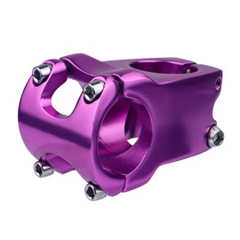 MEGHNA 31.8 Stem MTB Bicycle Handlebar Stem Riser Aluminium Alloy Short Stem 0 Degree for Mountain Bike, E-Bike, BMX, MTB/Road Bike (Purple)