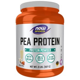 NOW Sports Nutrition, Pea Protein 25 g With BCAAs, Easily Digested, Vanilla Toffee Powder, 2-Pound
